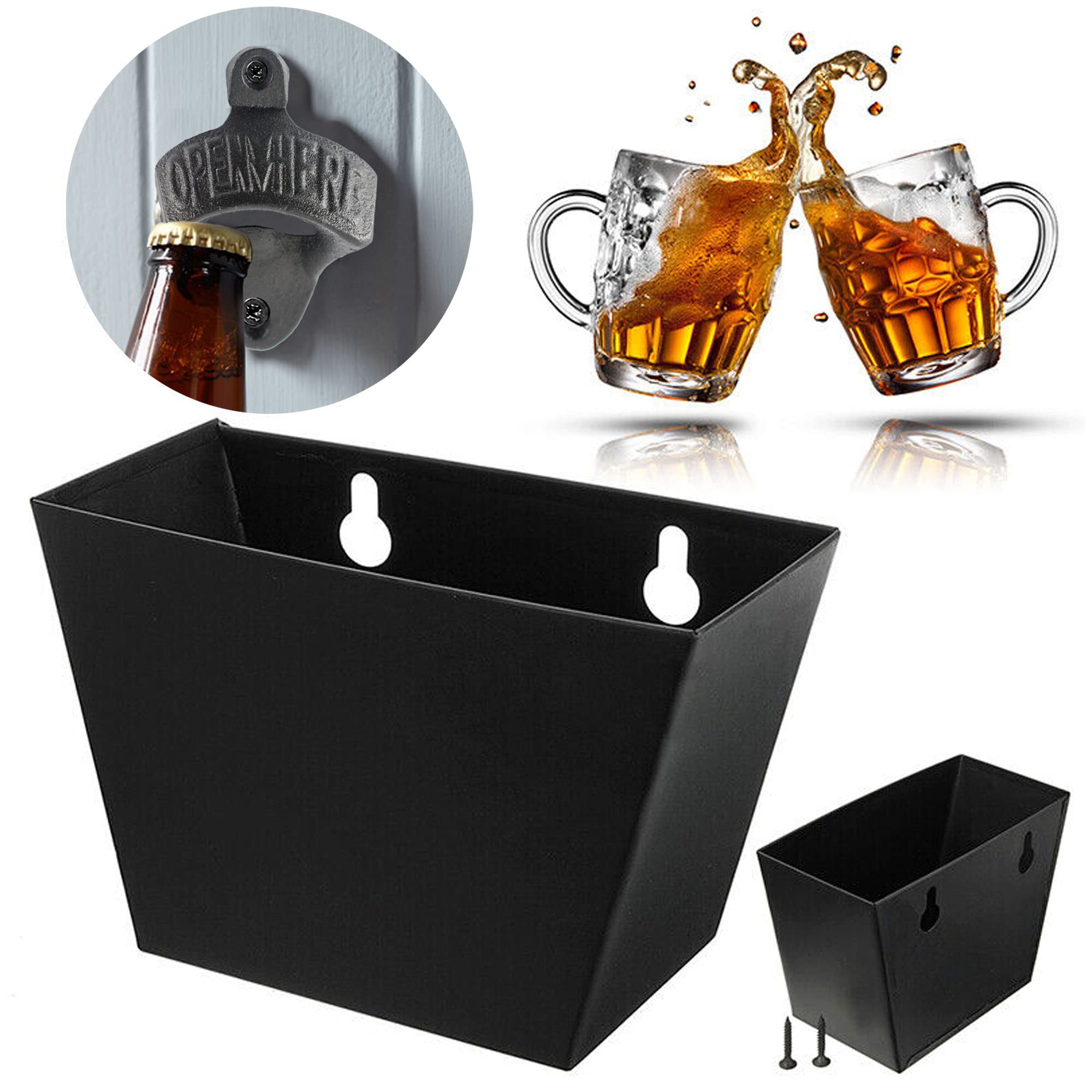 Amazon.co.jp: 1セット 壁掛け式栓抜き 多機能栓抜き ブラック鋳鉄栓